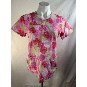 Sanibel Scrubs SMALL pink scrub top